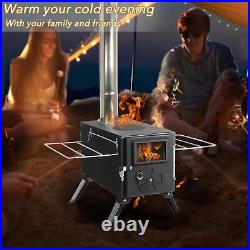 TOMSHOO Outdoor Camping Stove Camp Tent Stove Potable Wood Burning Stove I1E3