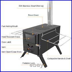 TOMSHOO Portable Camping Wood Stove Wood Burning Stove With Chimney Pipes L3I8 TOMSHOO Portable Camping Wood Stove Wood Burning Stove With Chimney Pipes L3I8