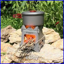 TOMSHOO Titanium Wood Burning Stove Portable Backpacking Camping Outdoor