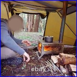 TSG TA1 Portable 100% Titanium Hot Tent Stove, Small/Large Folding Tent Wood Bur