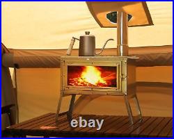 Tent Stove Portable Outdoor Wood Burning Stove with Chimney Pipe for Winter