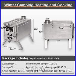 Tent Stove Portable Wood Burning Stove 304 Stainless Steel for Camping Hunting