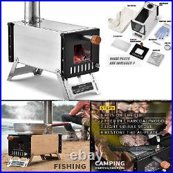 Tent Wood Stove Stainless Steel Camping Wood Burning Stove With Chimney Pipes T0A0 Tent Wood Stove Stainless Steel Camping Wood Burning Stove With Chimney Pipes T0A0