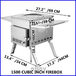 Tent Wood Stove Tent Stove 1500Cubic Inch Wood Burning Stove L-sized For Camping