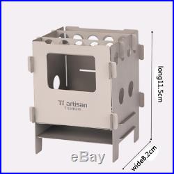 Tiartisan Titanium or stainless steel BBQ Wood Burning Stove Outdoor Folding St