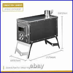 Tiger Roar Tent Stove, Portable Wood Burning Stove for Winter Camping Silver
