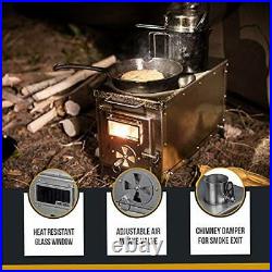 Tiger Roar Tent Stove, Portable Wood Burning Stove for Winter Camping Silver