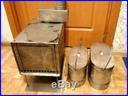 Titanium Collapsible Wood Burning Stove for Outfitter Hot Bell Tent Folding