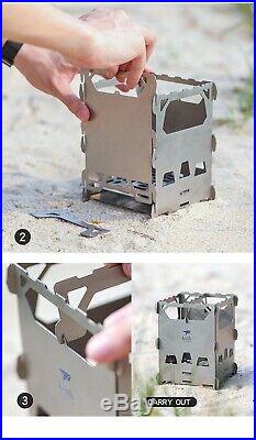 Titanium Ultralight Outdoor Camping Backpacking Wood Burning Stove Portable