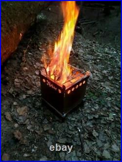Titanium Wood Burning Folding Survival Emergency Stove Lightweight Camping Gear