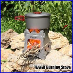 Titanium Wood Burning Stove Portable Camping Outdoor Firewood Furnace Equipment