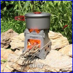 Titanium Wood Burning Stove Portable Camping Outdoor Picnic Survival Cooking
