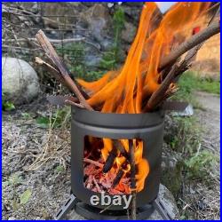 Titanium Wood Burning Stove Pot Stand Tripods Cooking Set Outdoor Camping Picnic