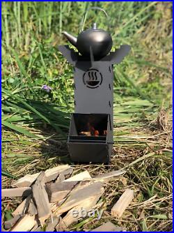 Tourist Camping Collapsible Steel Stove Rocket Wood Burning Russian Made