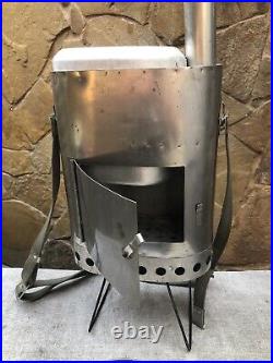 Tourist stove made in the USSR. Sputnik. Stainless steel