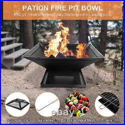 Toxey 13''H x 18''W Steel Wood Burning Outdoor Fire Pit with Lid-Stove Fireplace