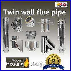 Twin Wall Chimney Pipe Stainless Steel for Wood Burning, Multi-fuel Stoves