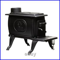 US Stove Company Rustic 900 Square Foot Clean Burning Cast Iron Log Wood Stove