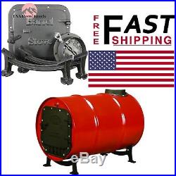 U. S. Stove Barrel Kit Cast Iron Wood Burning Convert Drum to Cabin Heavy Duty