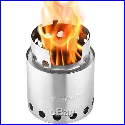 Ultra Light Wood Gas Backpacking Stove Emergency Survival Wood Burning Camping