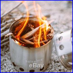 Ultra Light Wood Gas Backpacking Stove Emergency Survival Wood Burning Camping