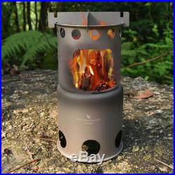 Ultralight Camping Stove Outdoor Titanium Wood Burning Stove Portable Burner
