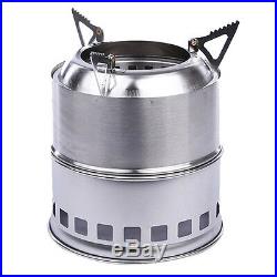 Ultralight Outdoor Portable Survival Backpacking Wood Burning Camping Stove BBQ