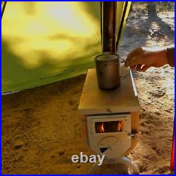 Ultralight Tent Stove Portable Wood Burning Stove with Chimney and Rotary Damper