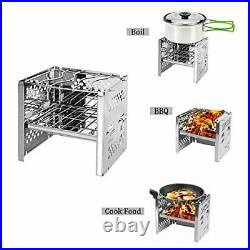 Unigear Wood Burning Camp Stoves Picnic BBQ Cooker/Potable Folding Stainless Unigear Wood Burning Camp Stoves Picnic BBQ Cooker/Potable Folding Stainless