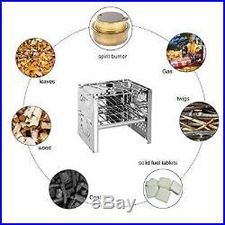 Unigear Wood Burning Camp Stoves Picnic BBQ Cooker/Potable Folding Stainless Ste