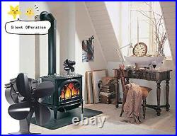 Upgrade 4 Blades Wood Stove Fan Fireplace Fan for Wood Burning Stove Log