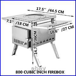 VEVOR Outdoor Camping Stove Camp Tent Stove Potable Wood Burning Stove 6 Pipes