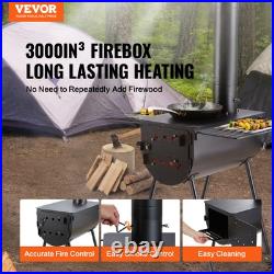 VEVOR Portable Wood Stove Camping Hot Tent BBQ Stove 118 in for Outdoor with Pipes