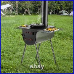 VEVOR Portable Wood Stove Camping Hot Tent BBQ Stove 118 in for Outdoor with Pipes