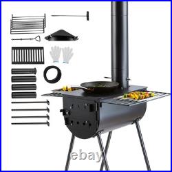 VEVOR Portable Wood Stove Camping Hot Tent BBQ Stove 118 in for Outdoor with Pipes