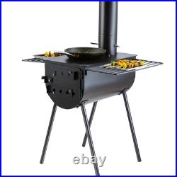 VEVOR Portable Wood Stove Camping Hot Tent BBQ Stove 118 in for Outdoor with Pipes