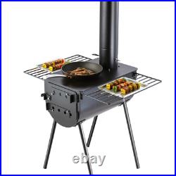 VEVOR Portable Wood Stove Camping Hot Tent BBQ Stove 118 in for Outdoor with Pipes