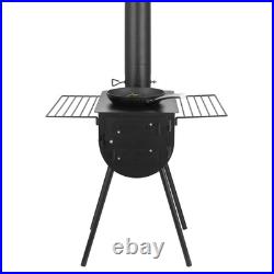 VEVOR Portable Wood Stove Camping Hot Tent BBQ Stove 118 in for Outdoor with Pipes