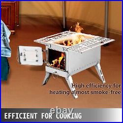 VEVOR Tent Wood Stove Wood Burning Stove 90.6 Height Stainless Steel Camping