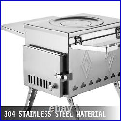 VEVOR Wood Burning Stove 1500 Cu. Inch Portable Stainless Steel Camping Cooker