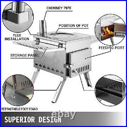 VEVOR Wood Burning Stove 1500 Cu. Inch Portable Stainless Steel Camping Cooker