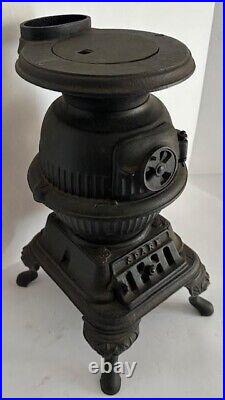 VINTAGE Spark Salesman Sample Cast Iron Pot Belly Wood Cook Stove-13