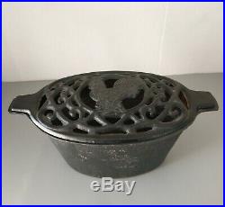 VTG Chicken Rooster Cast Iron Stove Top Steamer Humidifier Kettle Wood Burning