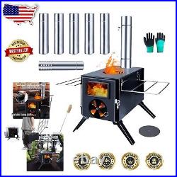Versatile Stainless Steel Wood Burning Stove with Heat-Resistant Glass & Shelves Versatile Stainless Steel Wood Burning Stove with Heat-Resistant Glass & Shelves