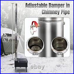Versatile Stainless Steel Wood Burning Stove with Heat-Resistant Glass & Shelves Versatile Stainless Steel Wood Burning Stove with Heat-Resistant Glass & Shelves