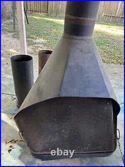 Vintage Antique Wood Burning Heater Stove Fire pit Firepit Chimney Fireplace