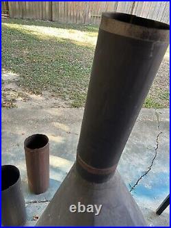 Vintage Antique Wood Burning Heater Stove Fire pit Firepit Chimney Fireplace