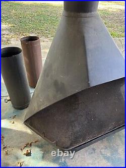 Vintage Antique Wood Burning Heater Stove Fire pit Firepit Chimney Fireplace