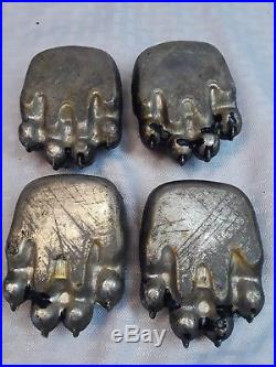 Vintage Cast Fisher Paws Wood Burning Stove Feet Bear Claws Set Lot