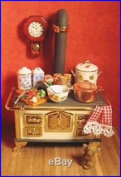 Vintage Dollhouse Hennig Metal Stove Victorian Wood Burning, Fine Accessories